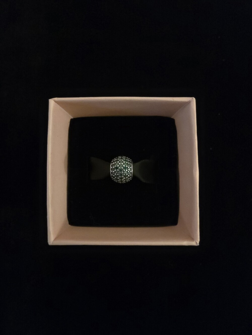 Pandora Green Pave Lights Charm– Sterling Silver/Green Zirconia–Style #791051CZN